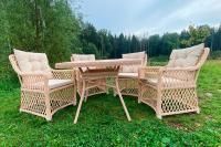 Комплект мебели MOKKA Villa Rosa (стол обеденный квадратный, 4 кресла, 8 подушек)